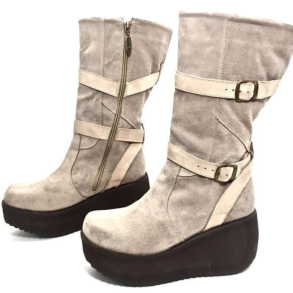 cream platform boots